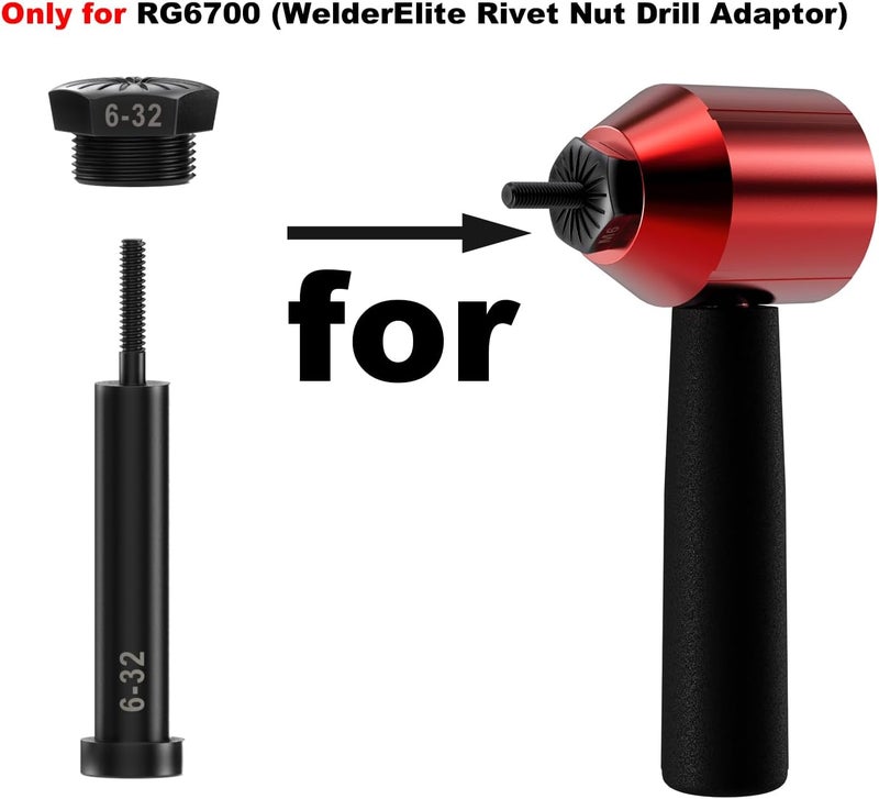 WelderElite Store Mandrels 6-32 (Accessories Rivet Nut Drill Adaptor Tool ‎RG6700) - Image 3